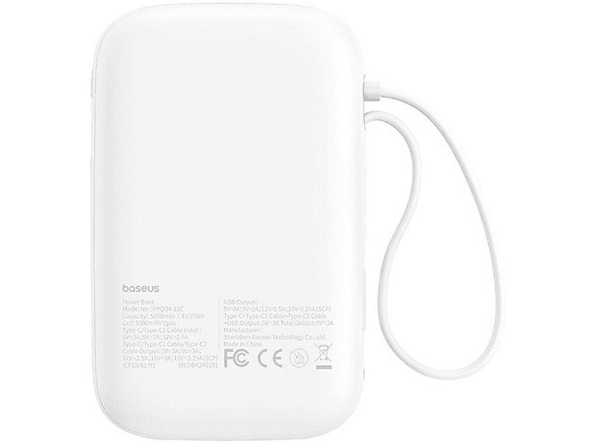 BASEUS QPow2 30W 10K Taşınabilir Şarj Cihazı Beyaz