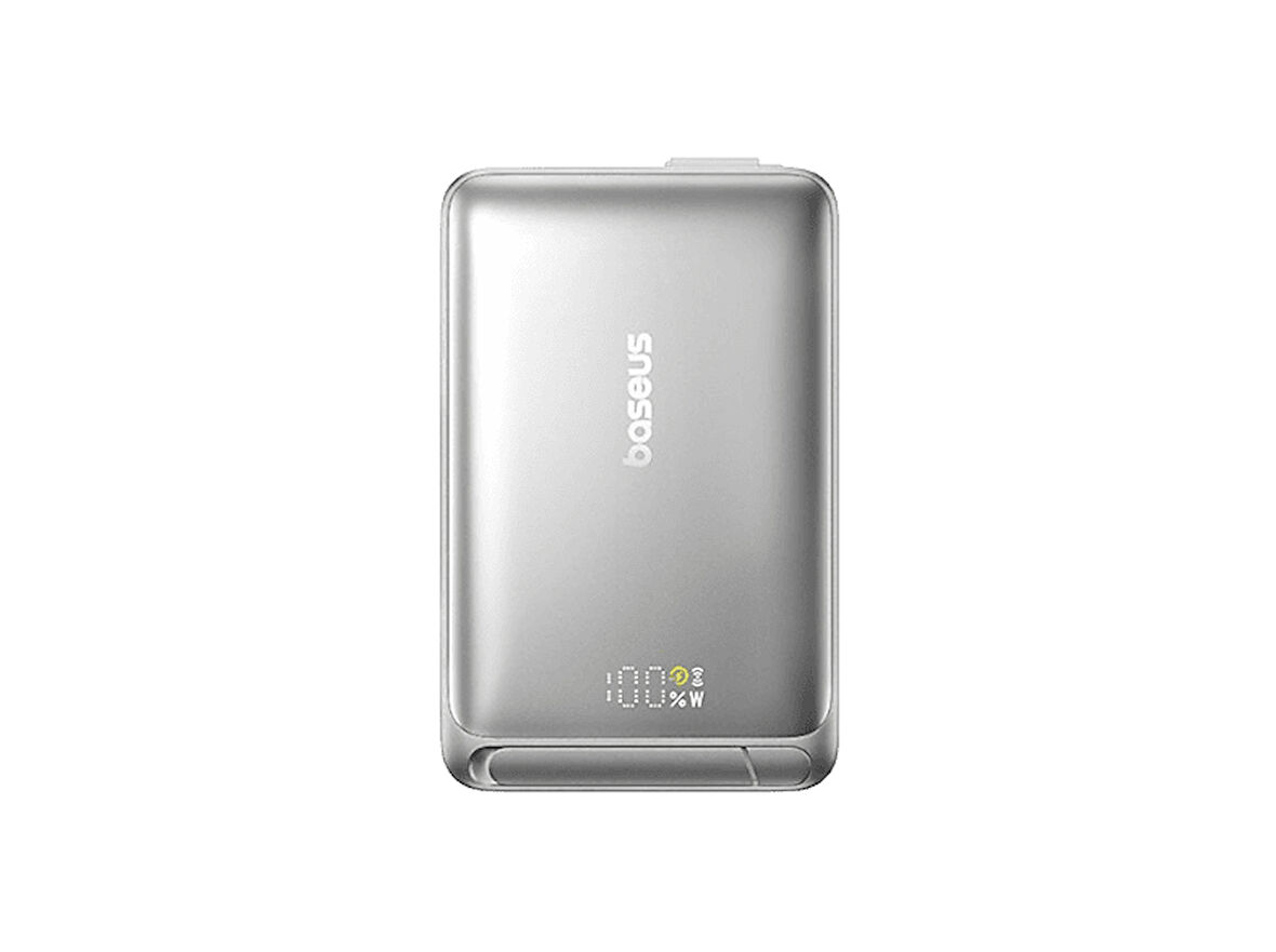 BASEUS Nomos Qi2 10.000mAh 45W Manyetik Taşınabilir Şarj Cihazı Gri