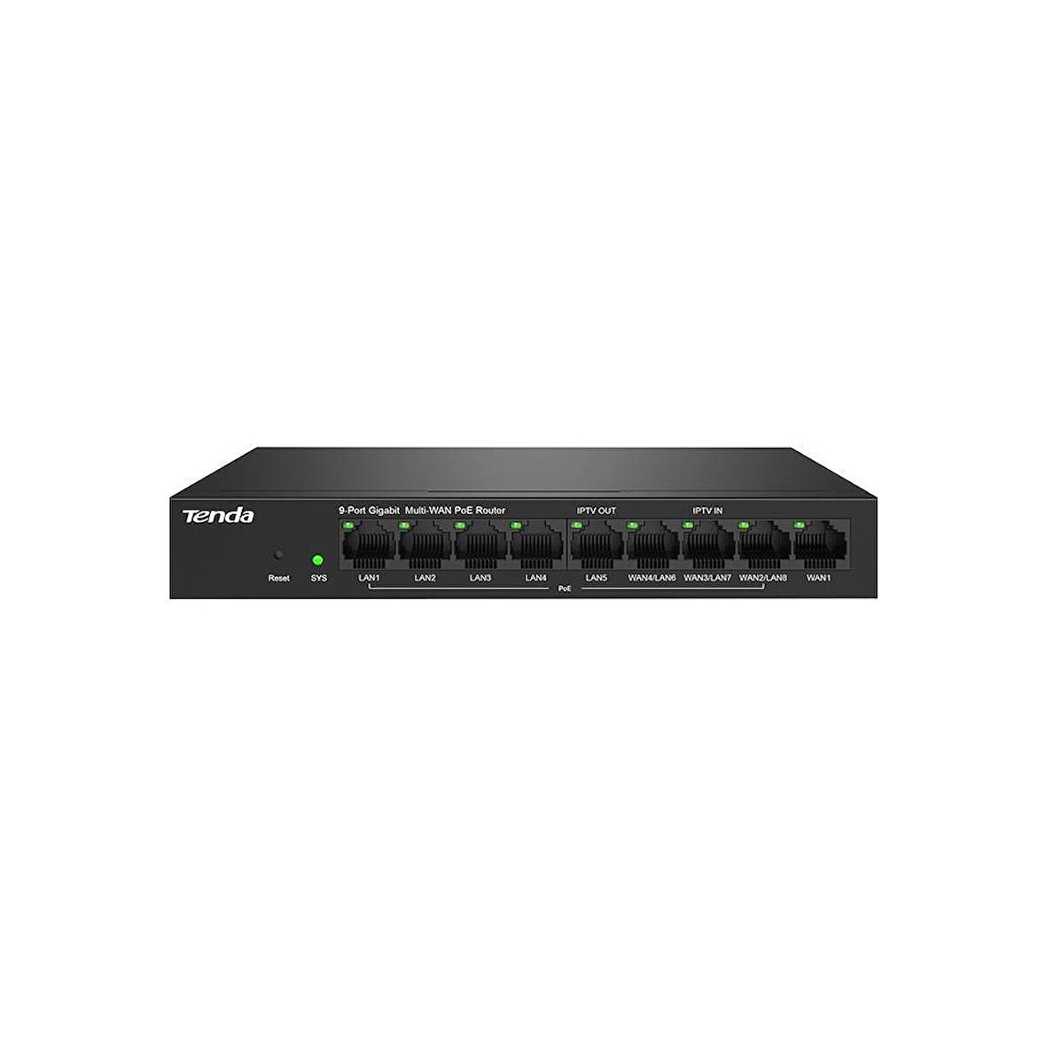 Tenda G0-8G-PoE 9 Port 8 Port Poe+ 10-100-1000 Switch Çelik Kasa POE Router