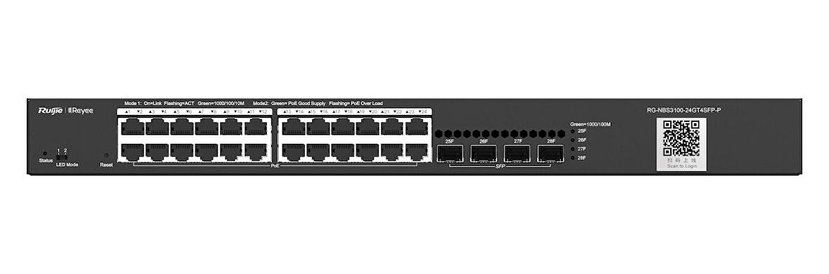 Tenda TEF1126P-24-250W 24 Port 10/100 Mbps PoE Yönetilemez Switch