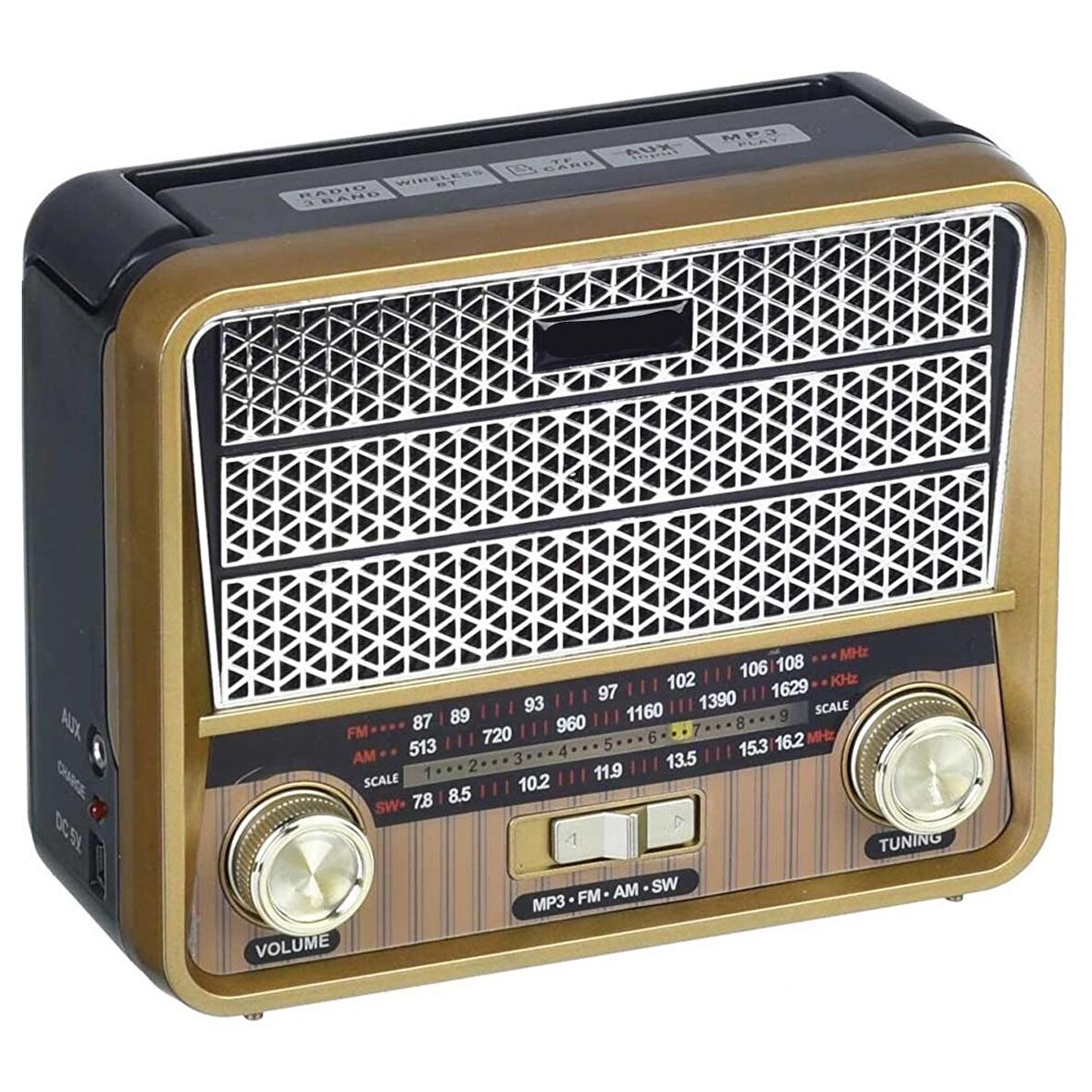 RADYO NOSTALJİ ŞARJLI PİLLİ BT/USB/SD/AUX/FM CAMERON CM-1967BT