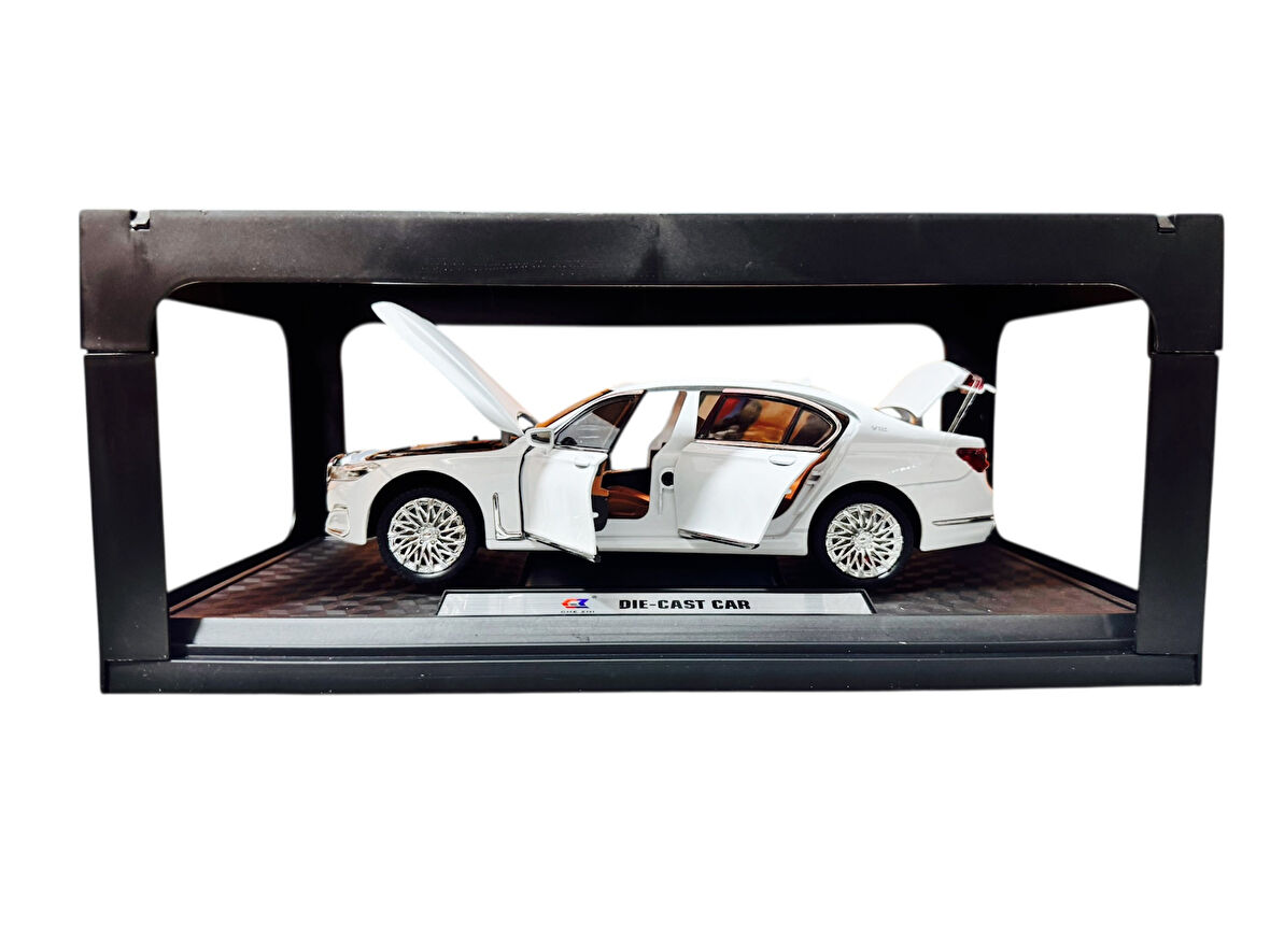 1:24 Metal Model Koleksiyon Araba BMW 7 Beyaz 21 CM CZ151B