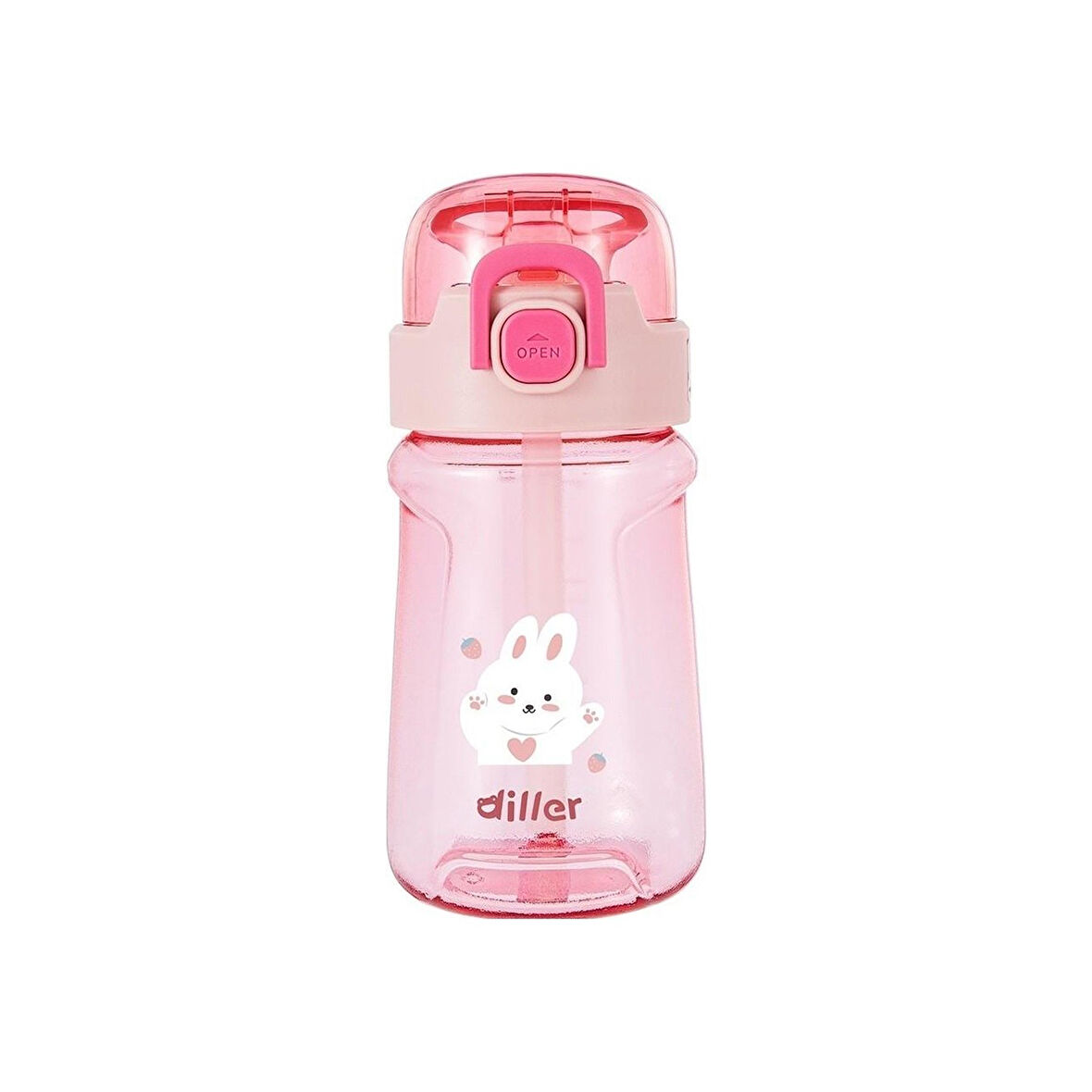 Diller Tritan Pipetli Çocuk Matara Pembe 550 ml