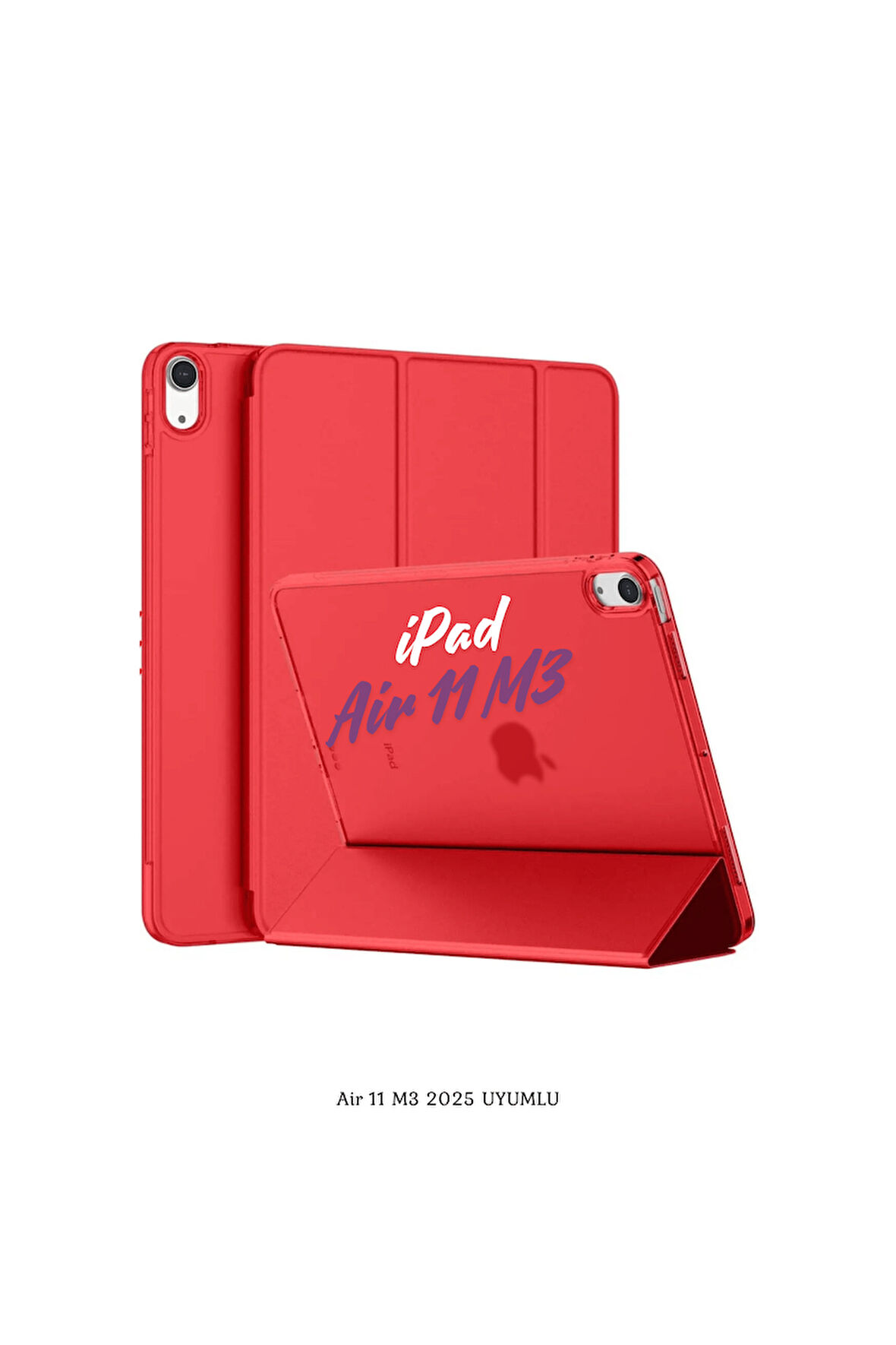 iPad Air 11 2025 M3 Çip Uyumlu Katlanabilir Standlı Smart Cover Fuchsia Tablet Kılıfı