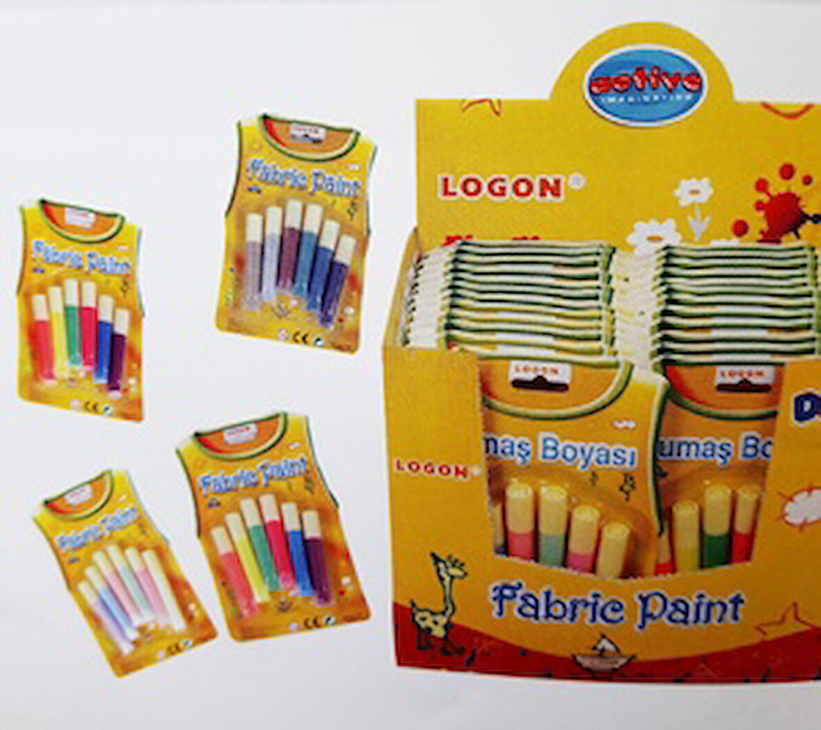 Logon Kumaş Boyası 6 Renk - 3 paket