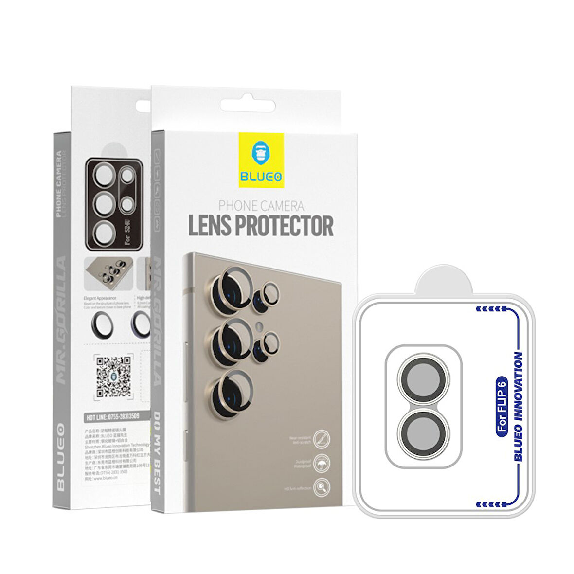 BLUEO Samsung Flip 6 Gri / Silver Lens Koruyucu