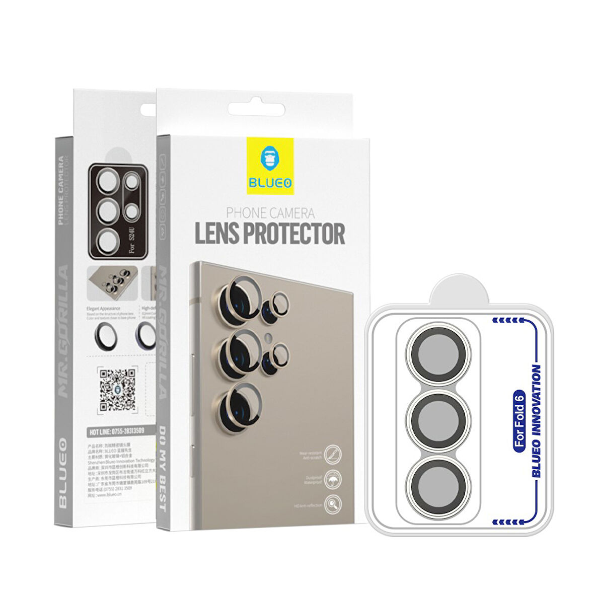 BLUEO Samsung Fold 6 Gri Silver Lens Koruyucu