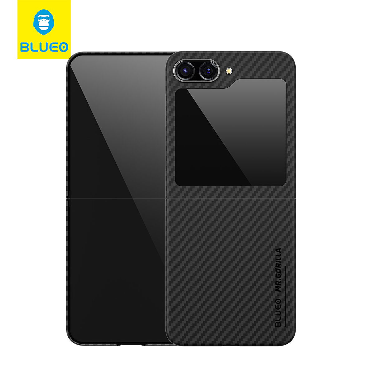 Blueo Samsung Flip 6 Uyumlu Siyah  Punk  Armor Aramid Fiber Anti-Drop 1500D Telefon Kılıfı