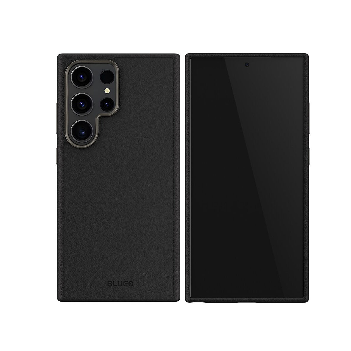 Blueo Sam S24+ Uyumlu Siyah Deri Premium Telefon Kılıfı 