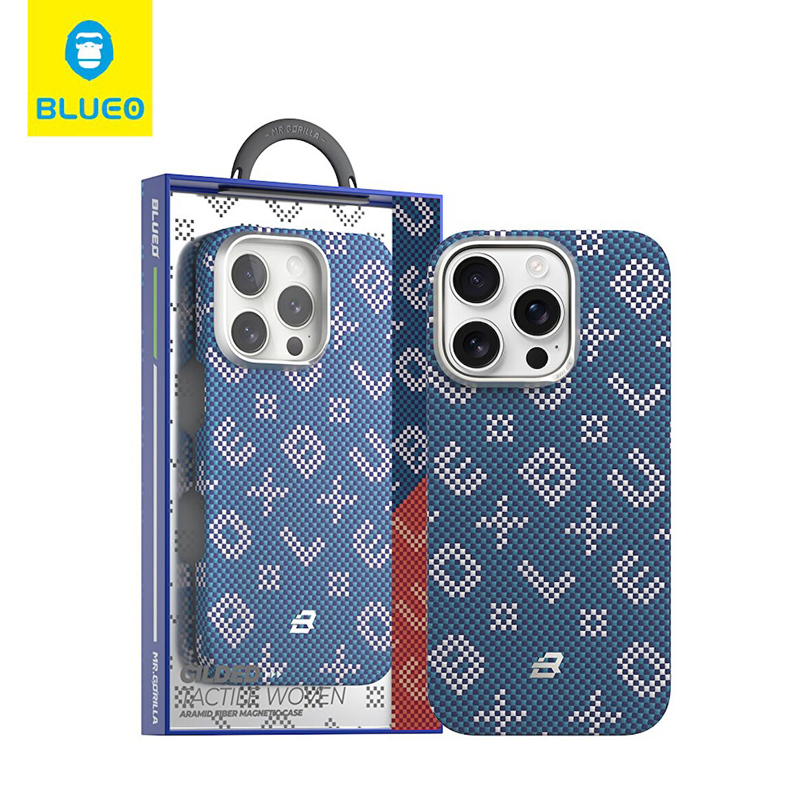 iPhone 15 Pro Uyumlu MagSafe Özellikli Orijinal Karbon Gilded Tactile Aramid Fiber ince Slim Kılıf