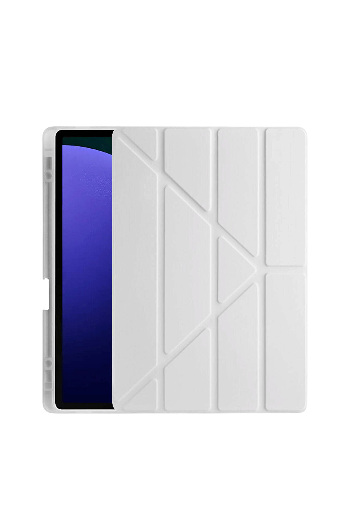 Galaxy Tab S10 Plus Uyumlu 12,4 inç Kılıf Fuchsia Akıllı Kalem Bölmeli Standlı Tri Folding Smart Kılıf