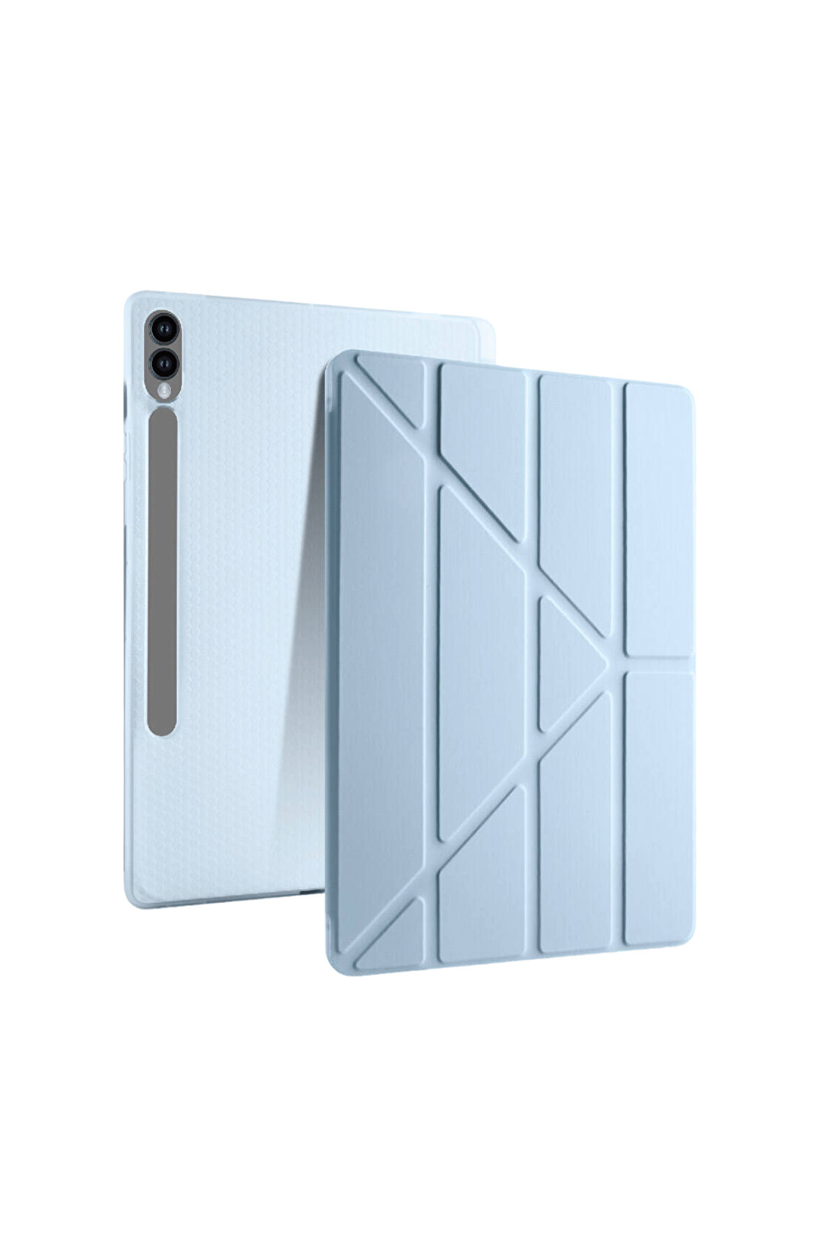 Galaxy Tab S10 Plus Uyumlu 12,4 inç Kılıf Fuchsia Akıllı Kalem Bölmeli Standlı Tri Folding Smart Kılıf