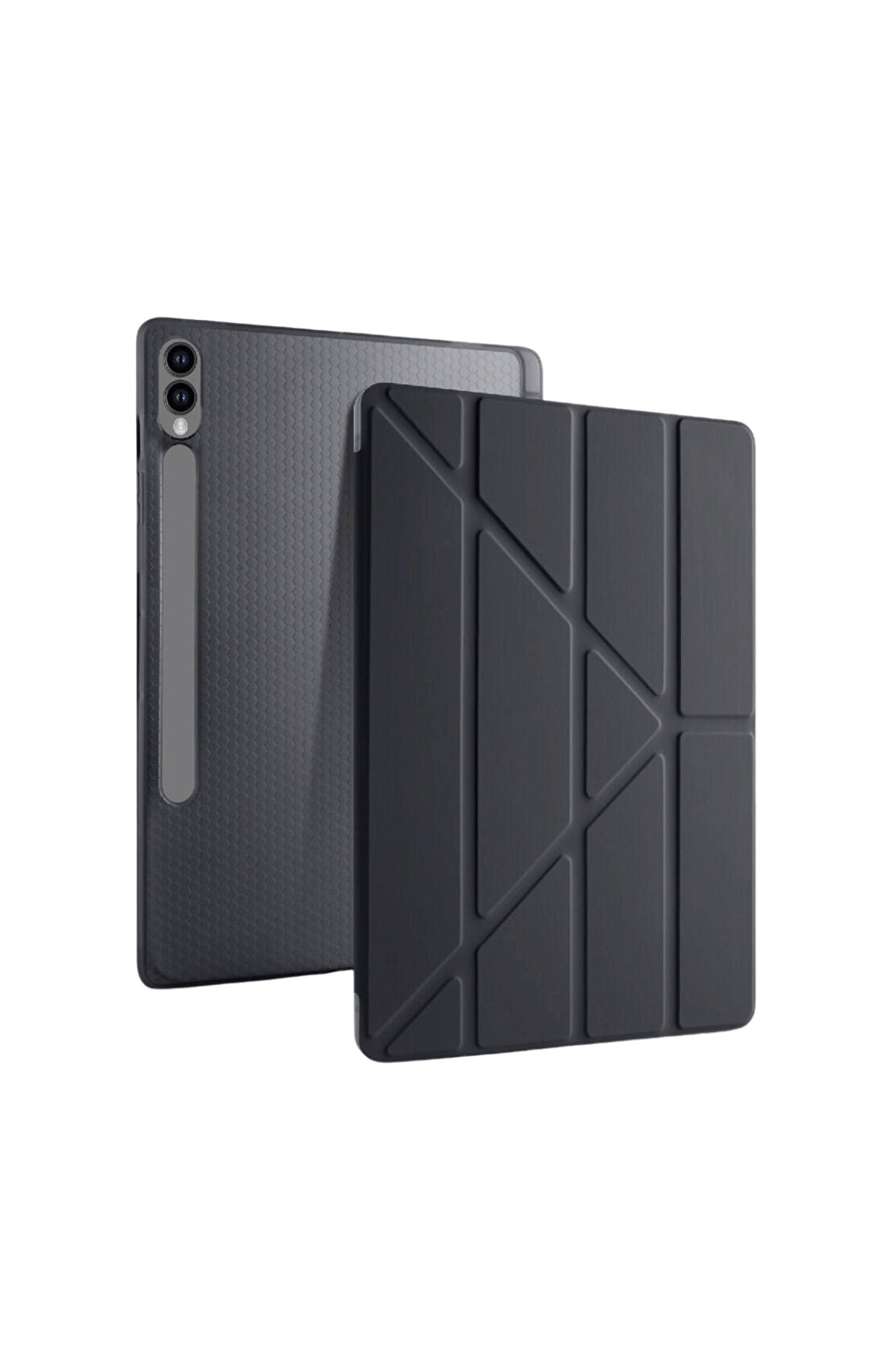 Galaxy Tab S10 Ultra Uyumlu 14,6 inç Kılıf Fuchsia Akıllı Kalem Bölmeli Standlı Tri Folding Smart Kılıf