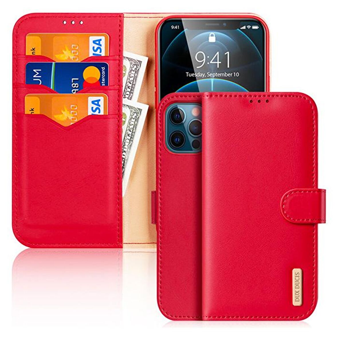 Dux Ducis iPhone 12 Pro Max Kılıf Mıknatıslı Cüzdanlı Deri Kılıf Hivo Series