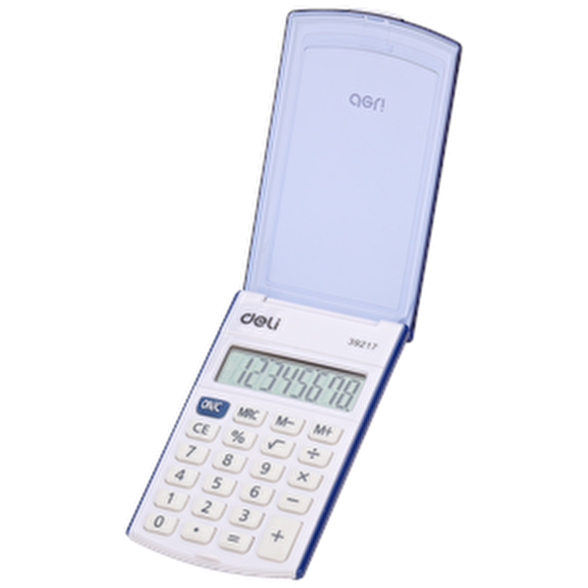 Deli 39217 Mini Hesap Makinesi Kapaklı Mavi