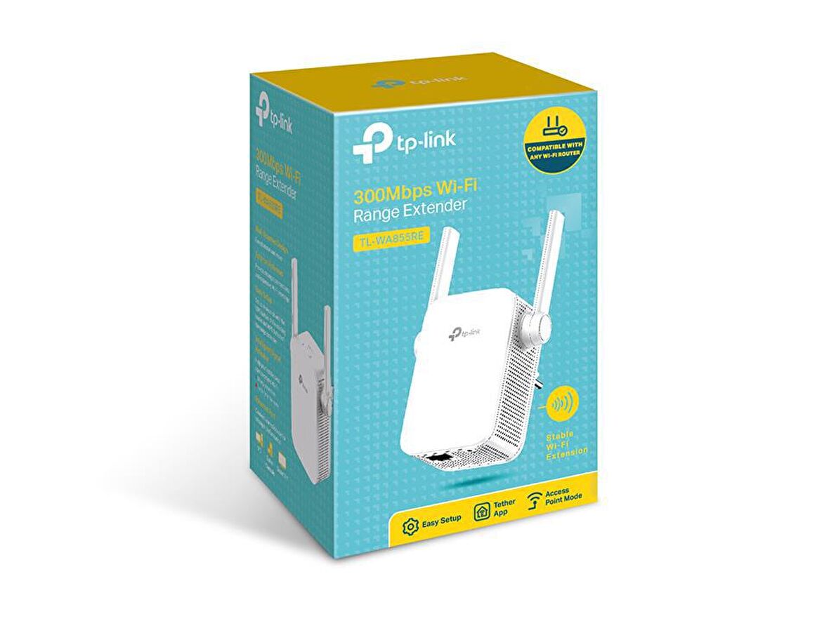 TP-Link TL-WA855RE 300Mbps 2 Harici Antenli Kompakt Access Point ve Menzil Genişletici