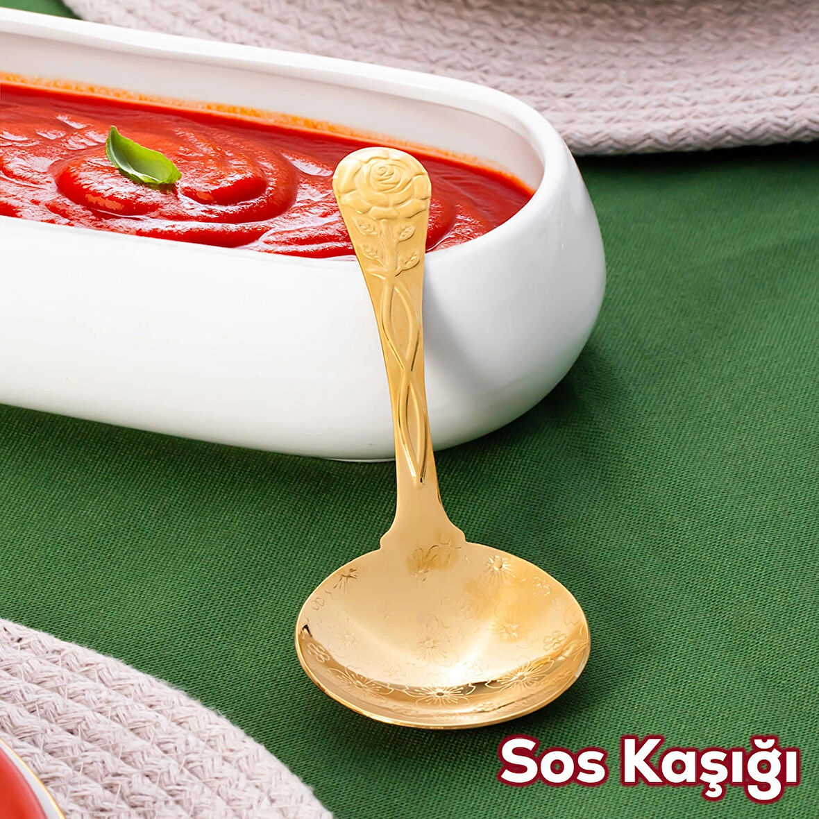 Porsima 5217 Metal Gold Sos Kaşığı 13cm
