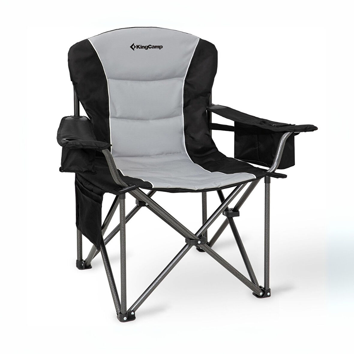 KingCamp Juniper Bel Destekli Ultra Konforlu XL Kamp Sandalyesi Blk/Grey