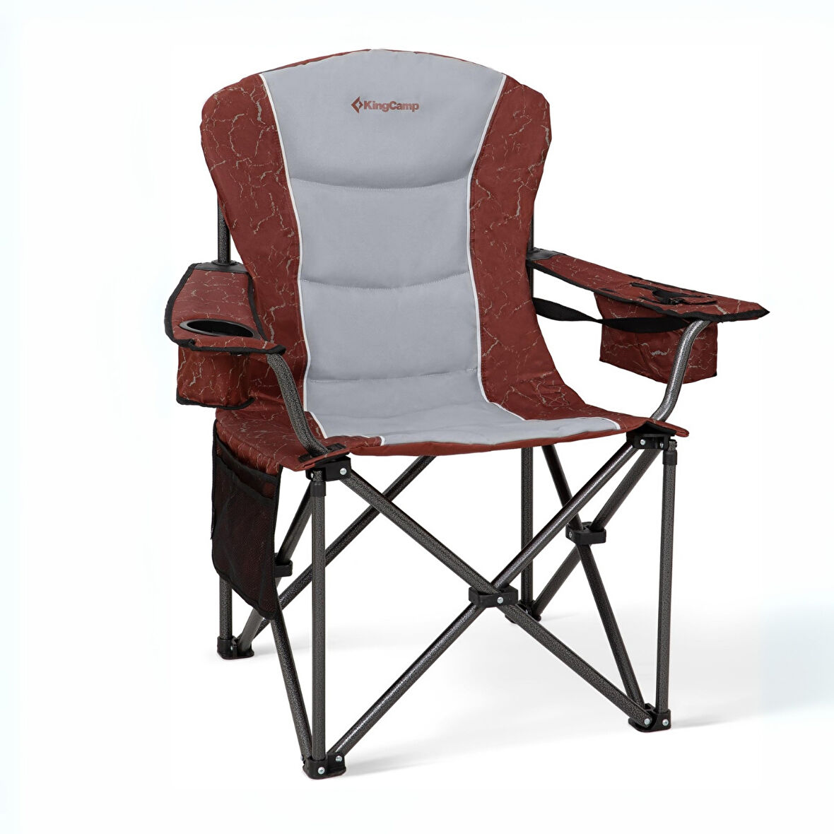 KingCamp Juniper Bel Destekli Ultra Konforlu XL Kamp Sandalyesi Red/Grey