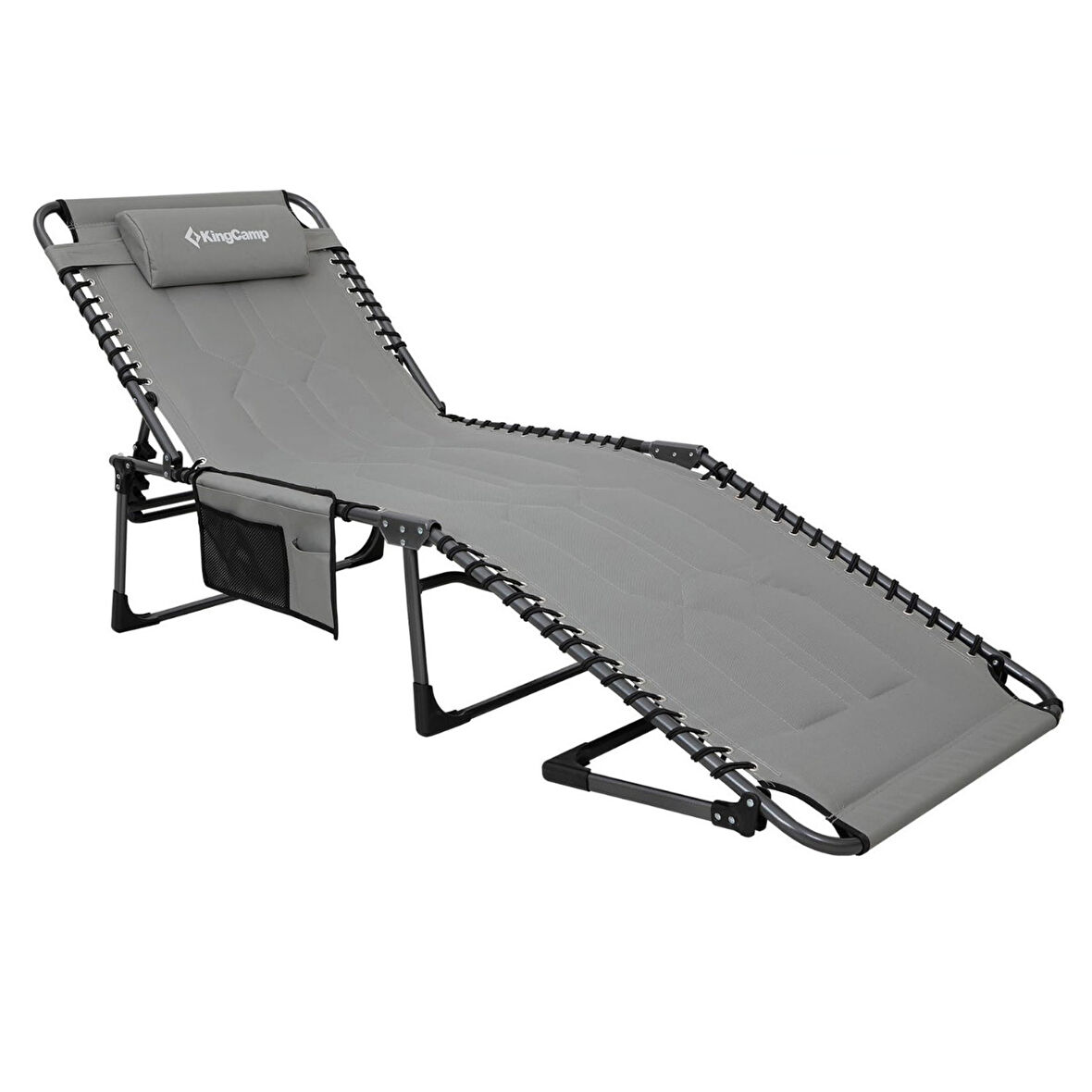 KingCamp Magnolia B20 Premium 7 Kademeli Katlanır Dolgulu Şezlong Grey