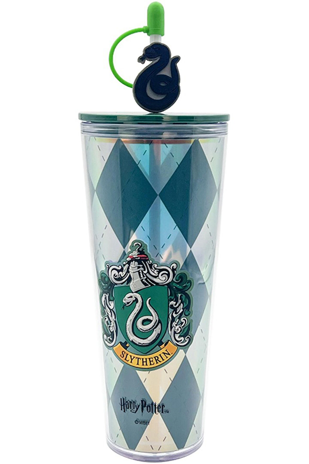 Harry Potter Lisanslı Slytherin  Çift Cidarlı Pipetli Plastik Şişe