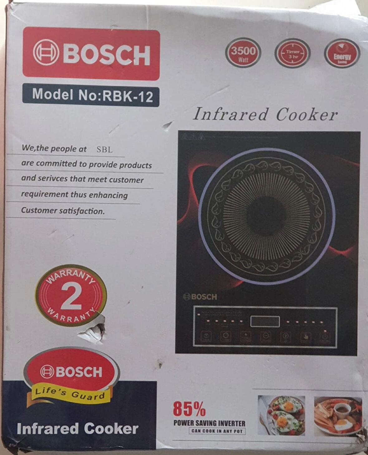 TEKLİ ELEKTRİKLİ OCAK BOSCH 3500W İNFRARED