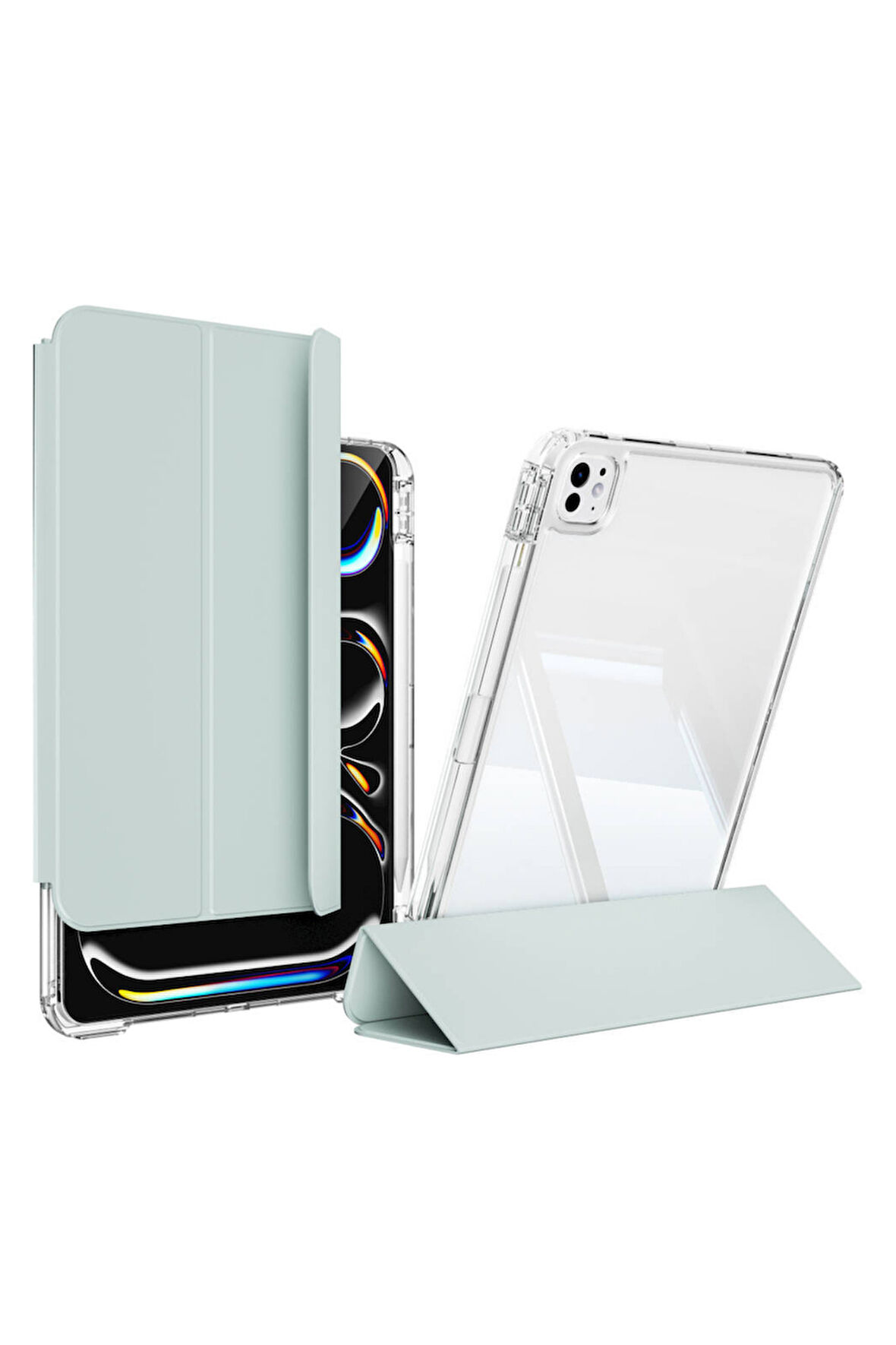 iPad Pro 11 2024 Uyumlu Airbagli Manyetik Ayrılabilen Fuchsia Sliding Tablet Kılıfı