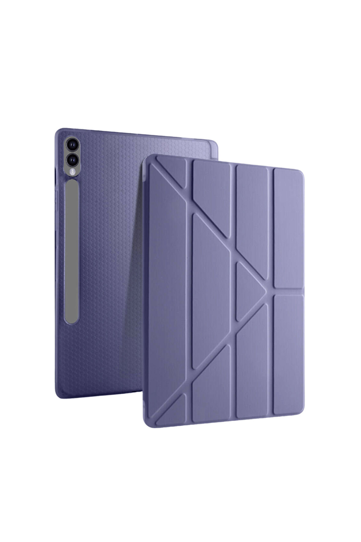 Galaxy Tab S10 Plus Uyumlu 12,4 inç Kılıf Fuchsia Akıllı Kalem Bölmeli Standlı Tri Folding Smart Kılıf