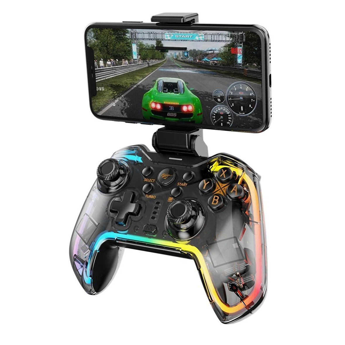 Havit Gamenote G158BT Pro Transparan RGB Gamepad Joystick