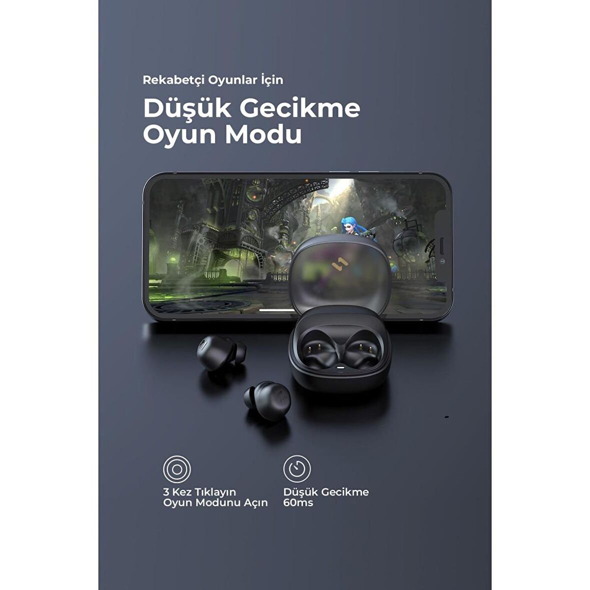 Havit TW969 TWS Bluetooth Kulaklık Mor