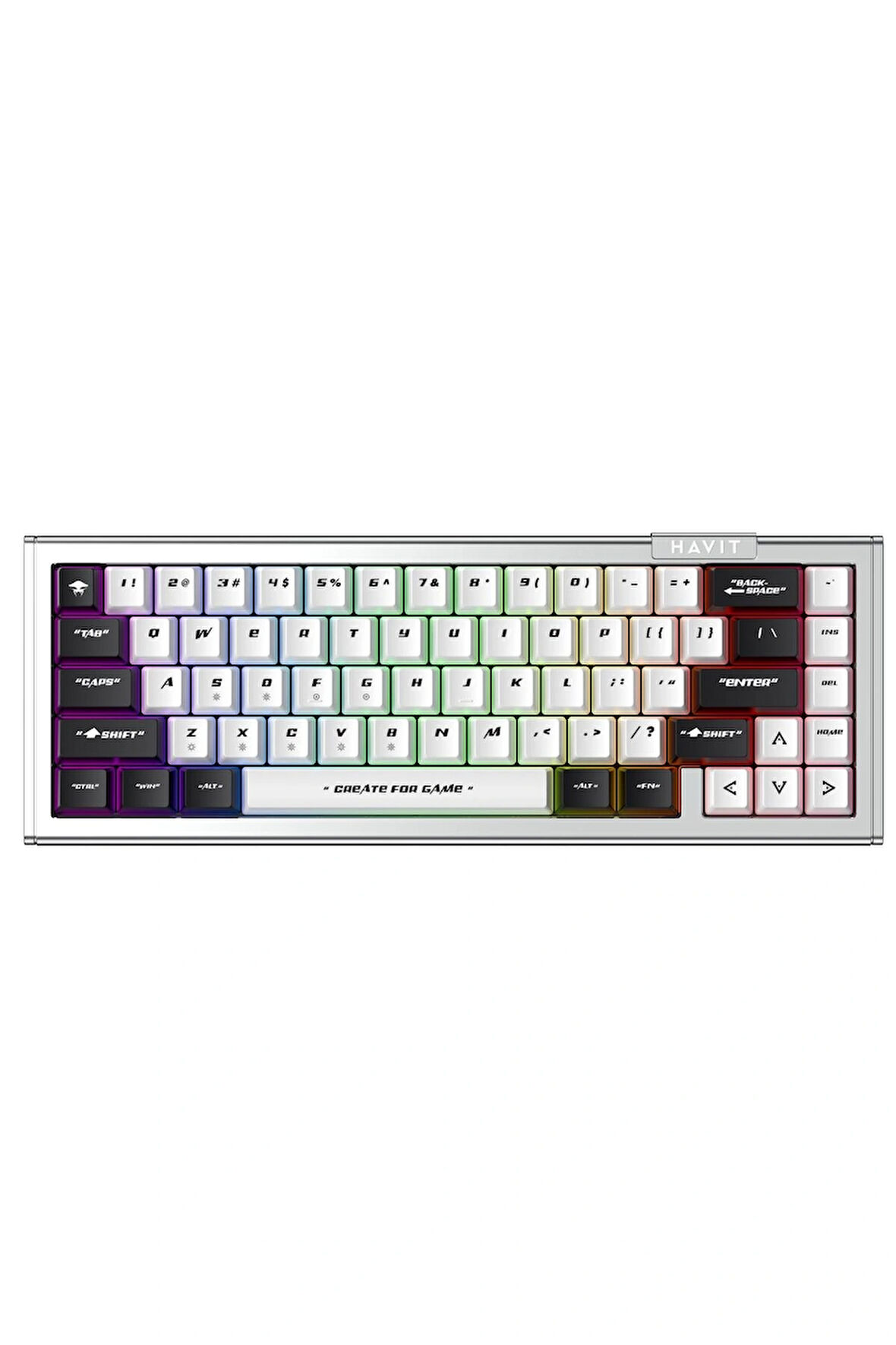 Havit Kraken Astralforce-2 RGB Aydınlatmalı 67 Tuşlu Mekanik Gaming Klavye - Siyah Beyaz