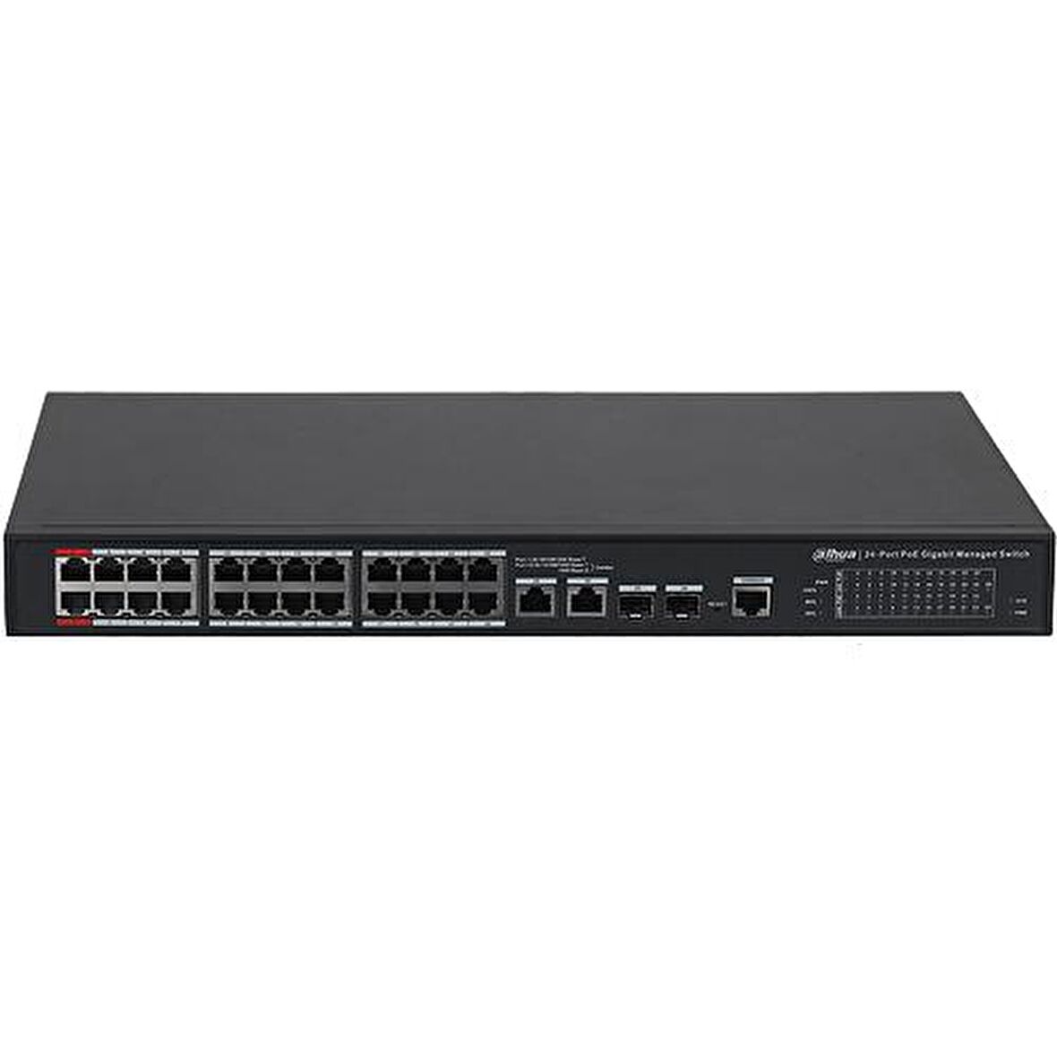 DAHUA (PFS4226-24GT2GF-360-V2) 24 PORT POE 10/100/100 2xSFP 2xUPLINK L2 YÖNETİLEBİLEN SWITCH-360W