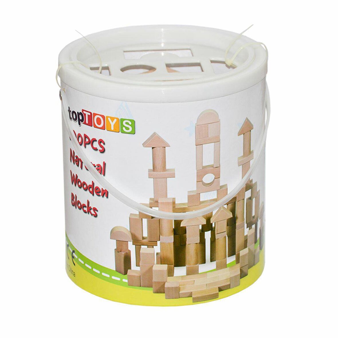 FABBATOYS Natural Ahşap Blok Seti 100 Parça 