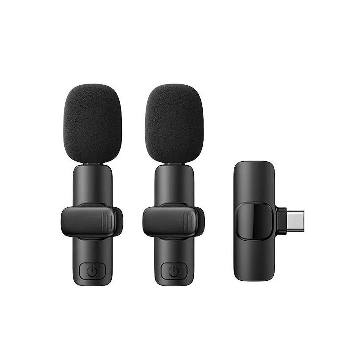 2in1 Kablosuz Yaka Mikrofonu Type-C Mini Mikrofon