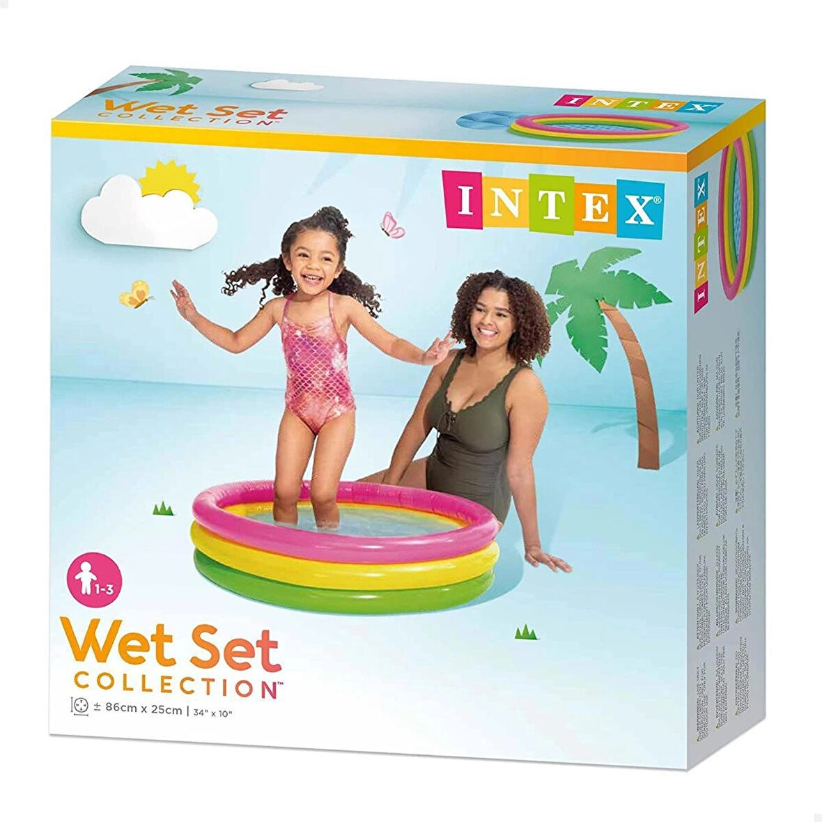 Wet Set Collection Şişme Taban 3 boğumlu 86x25 cm Çocuk Bebek Havuzu
