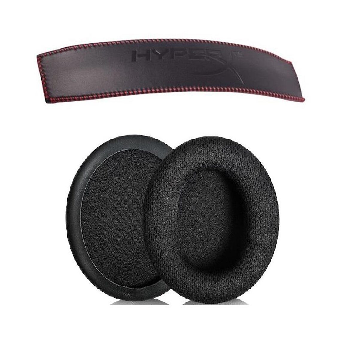 Schulzz Kingston Hyperx Cloud 2 Uyumlu Kumaş Kulaklık Pedi ve Deri Kafa Bandı 