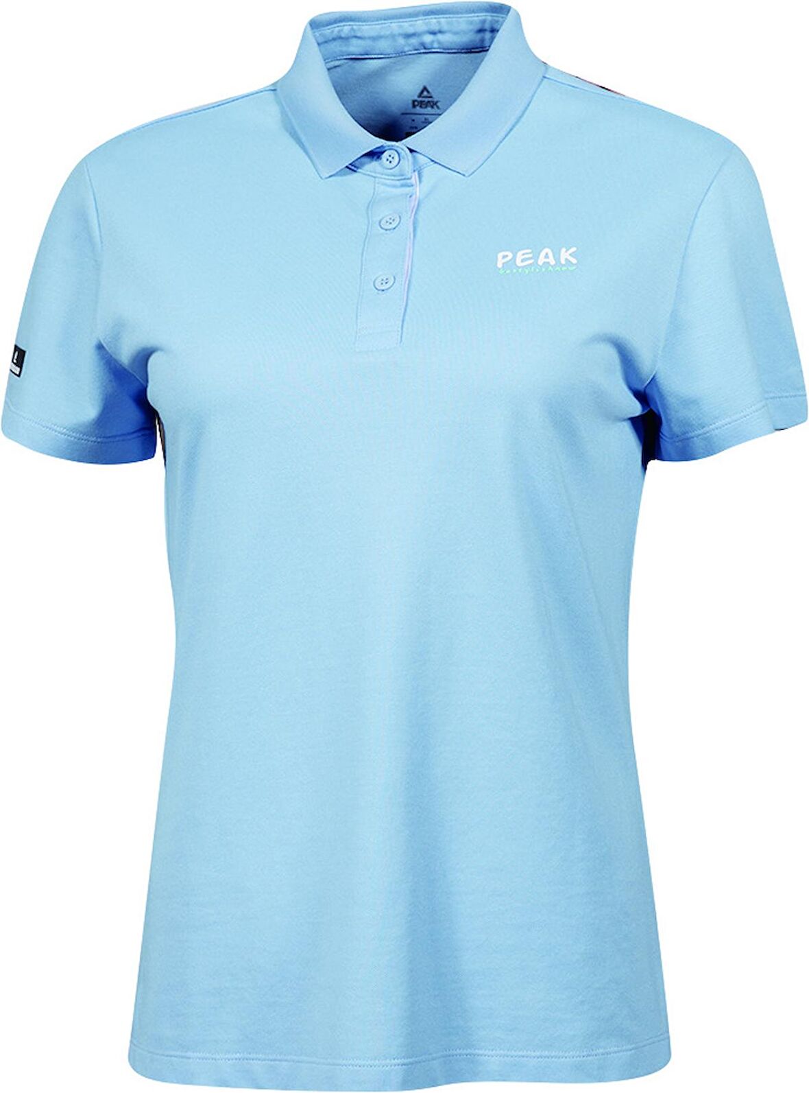 Polo T-Shirt FW602478 Kadın Gök Mavisi Polo Yaka Düz Renk Nefes Alabilen Rahat Kısa Kollu Günlük Spor Tişört