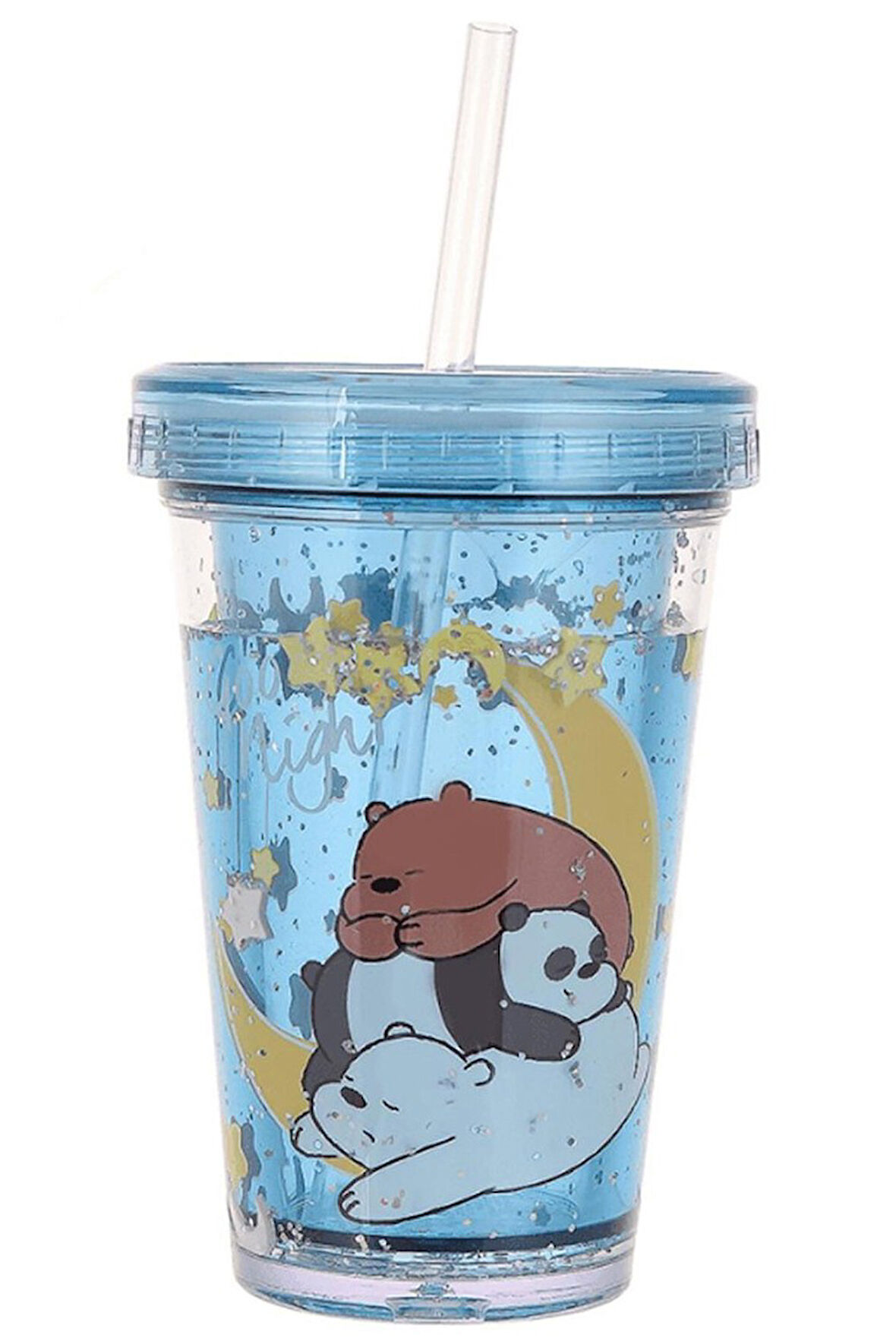 We Bare Bears Lisanslı Pipetli Sulu Plastik Şişe 320Ml