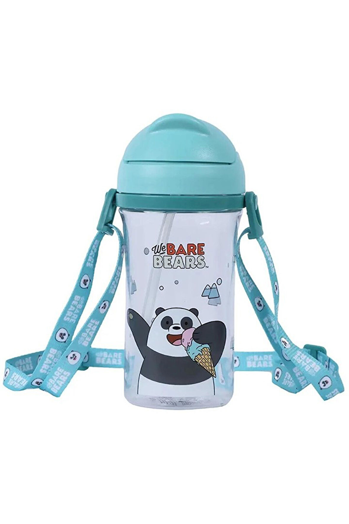 We Bare Bears Lisanslı Taşıma Askılı Suluk (400Ml) - Panda