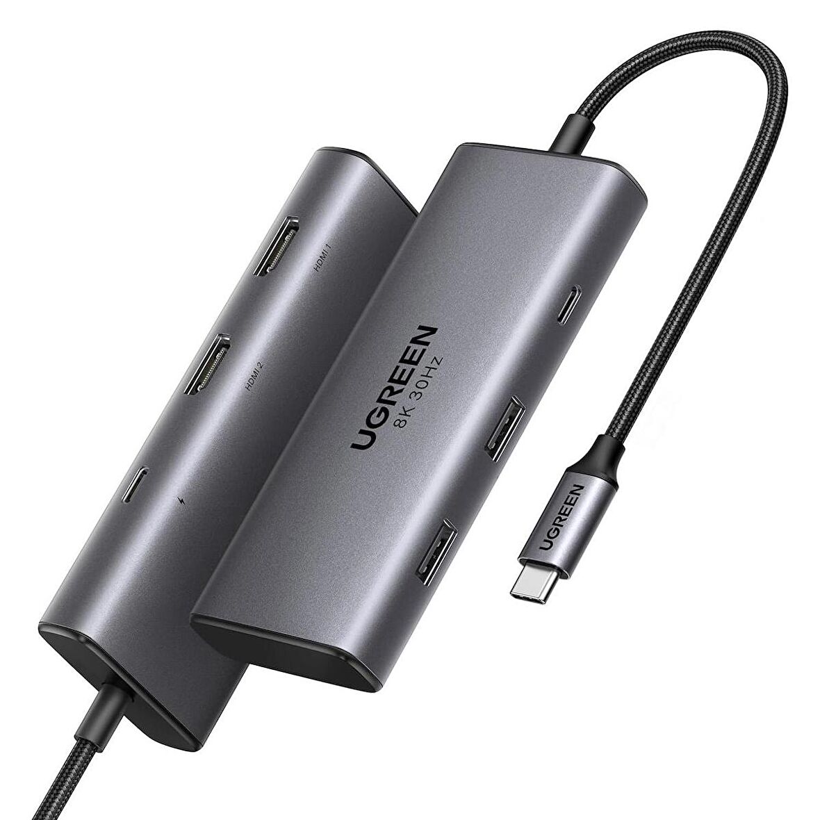 Ugreen Type-C to 2*USB 3.0 1*Type-C 2*HDMI 8K/30Hz 100W PD Güç Girişi Çoklayıcı Hub Adaptör