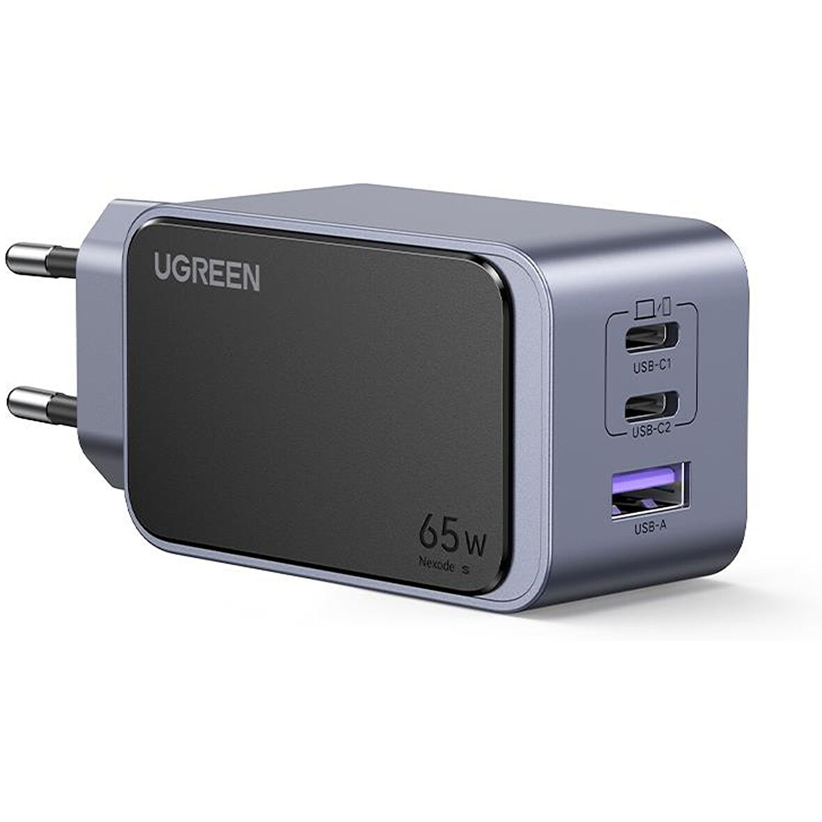 Ugreen Nexode Air 35042 2xUSB-C+USB-A QC/PD 65W GaN Hızlı Şarj Adaptörü