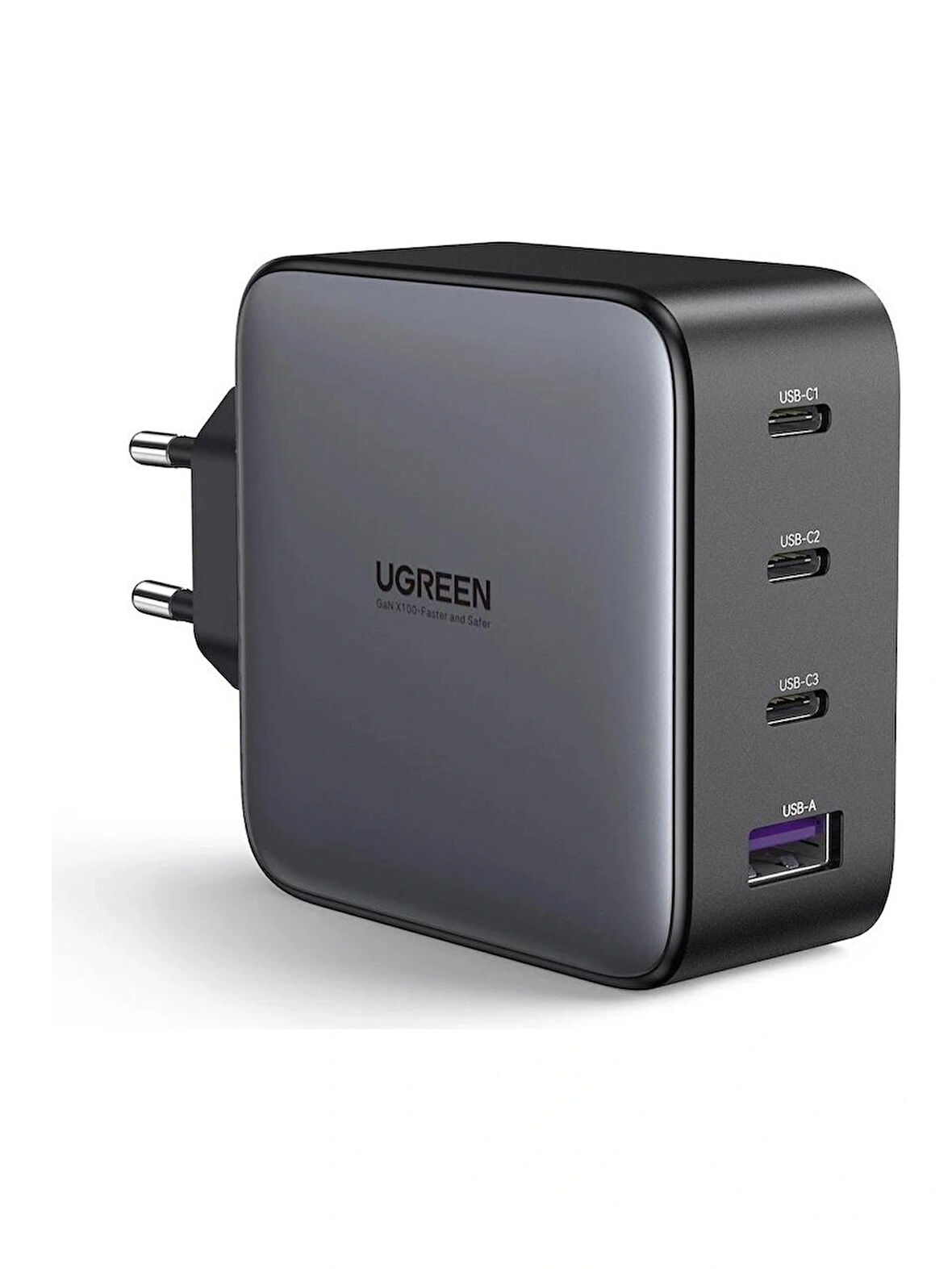 UGREEN 10375 X564 Nexode 100W GaN Hızlı Duvar Şarj Cihazı USB-C Kablolu 4 Portlu + Priz Soketi
