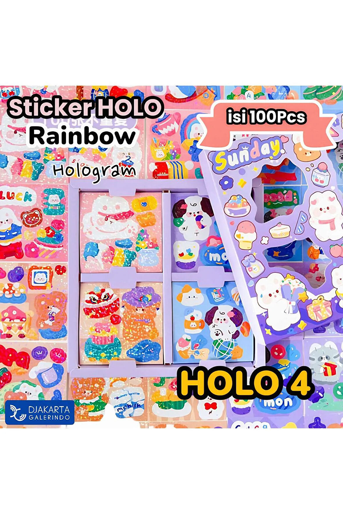 Happy Sunday Temalı 100 Yaprak 4 Bölmeli Sticker Seti • Bullet Journal (GGK-DAX003)