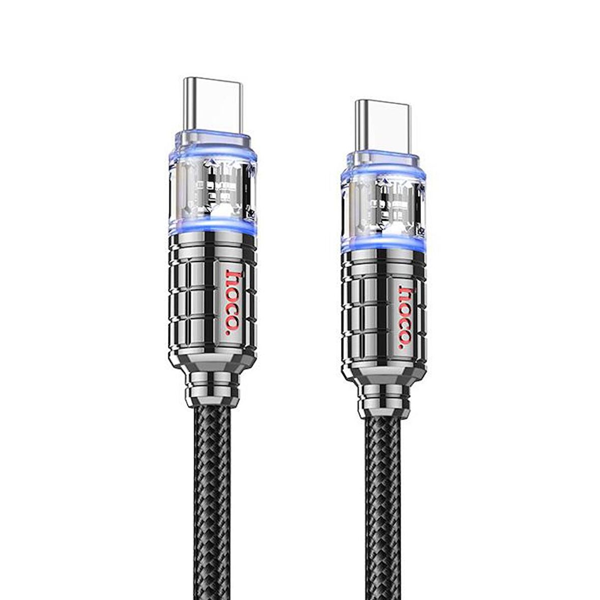 Hoco U122 Kristal Uç 60W Type-C to Type-C Hızlı Data ve Şarj Kablosu