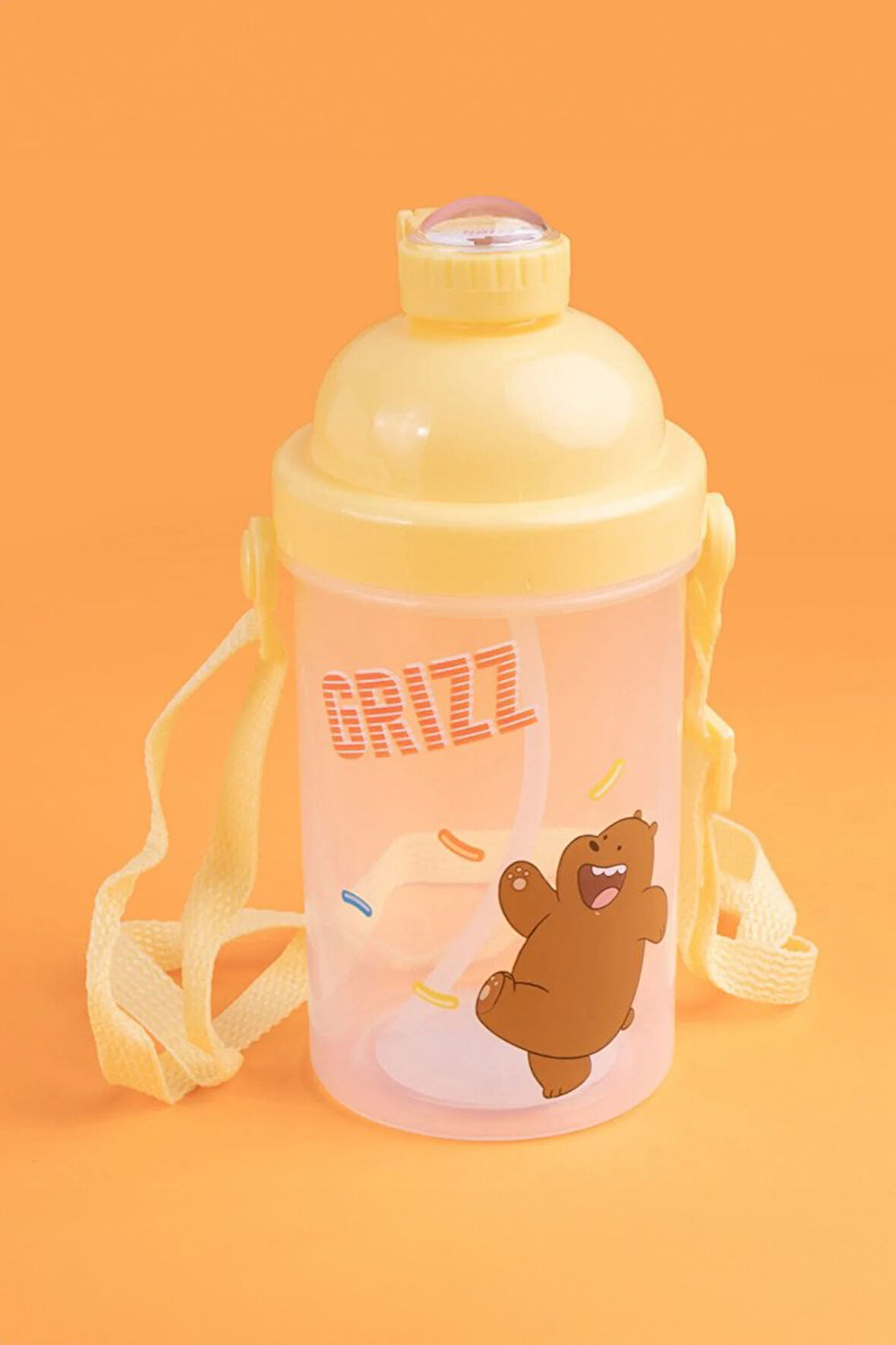 We Bare Bears Lisanslı Tutacaklı Plastik Şişe (500ml) - Boz Ayı