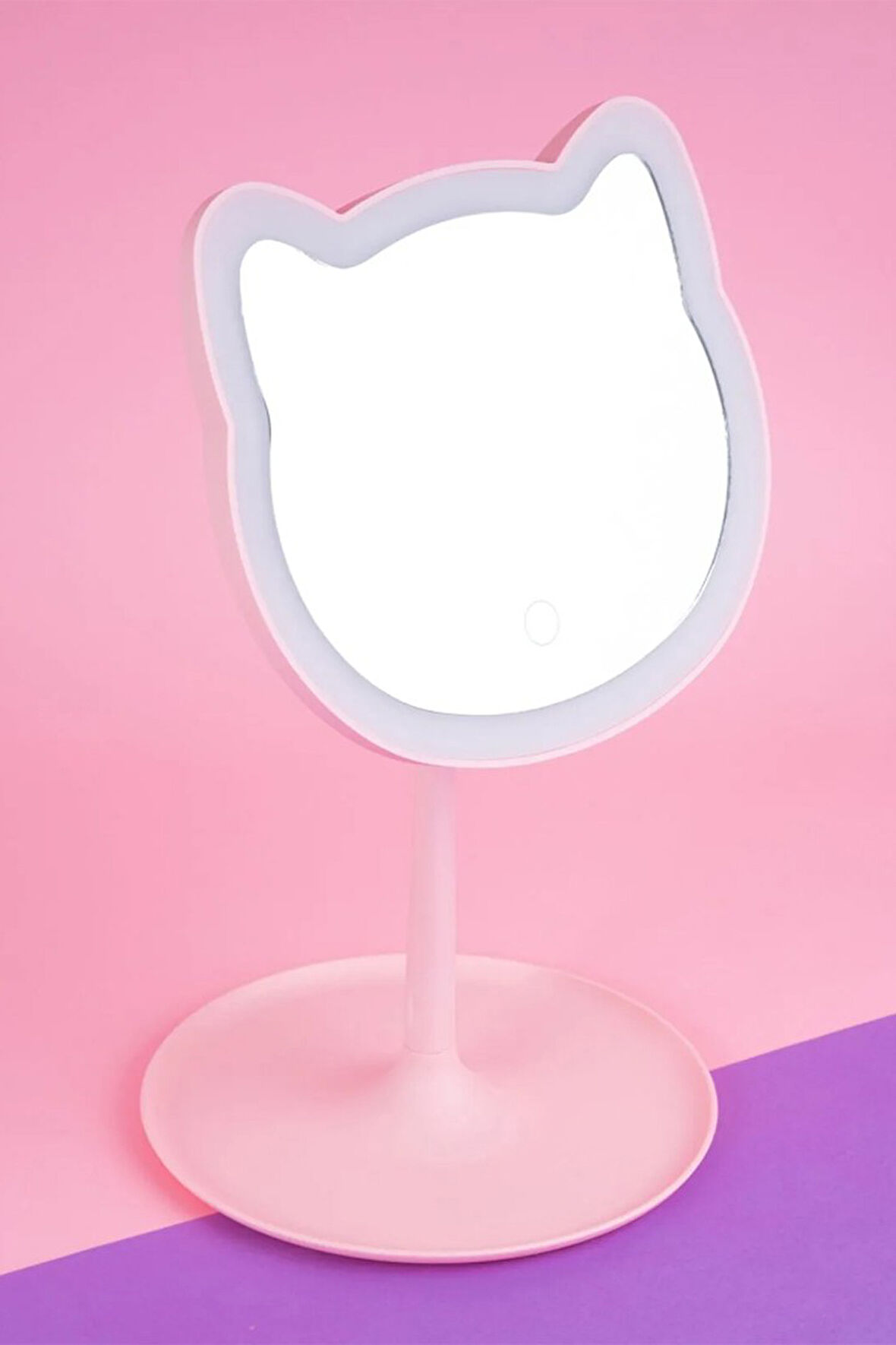 LED Işıklı Kedi Şekilli Masa Üstü Ayna