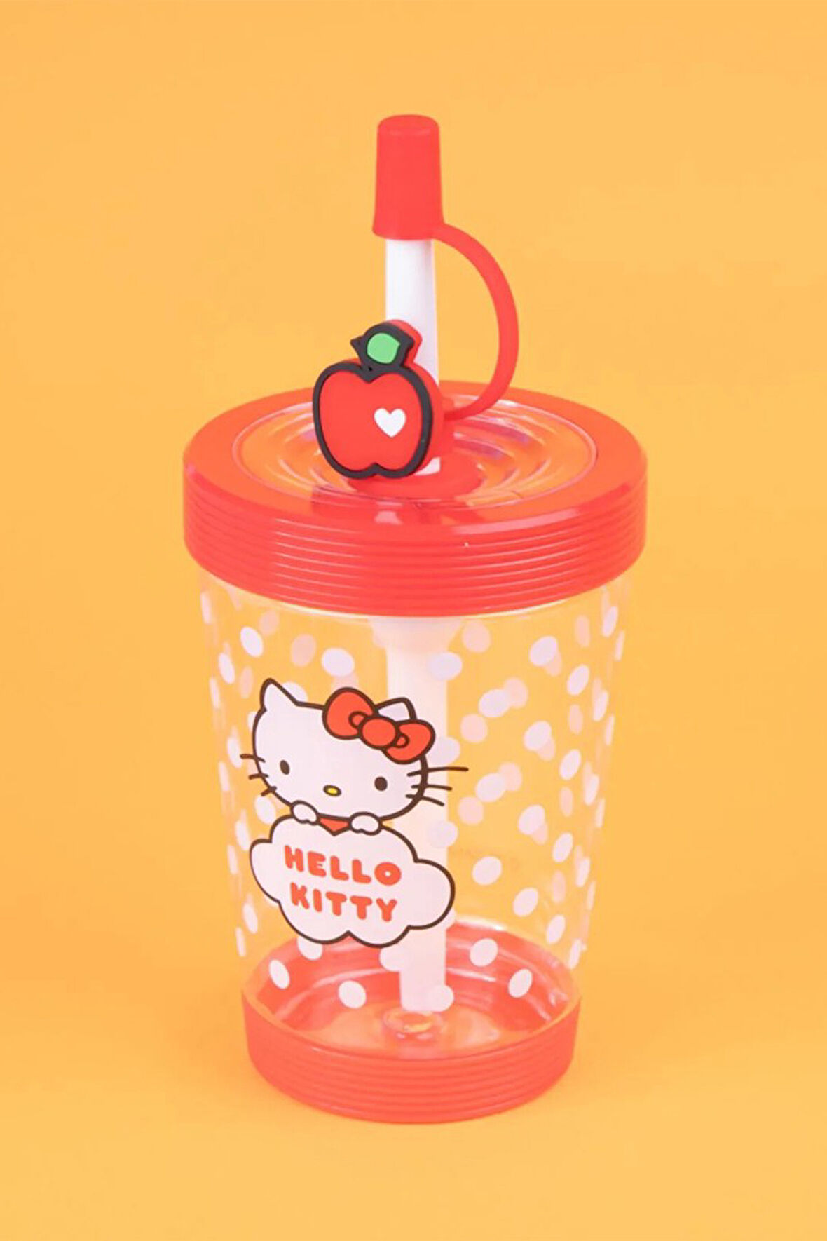 Hello Kitty Lisanslı Elma Koleksiyonu Pipetli Plastik Şişe