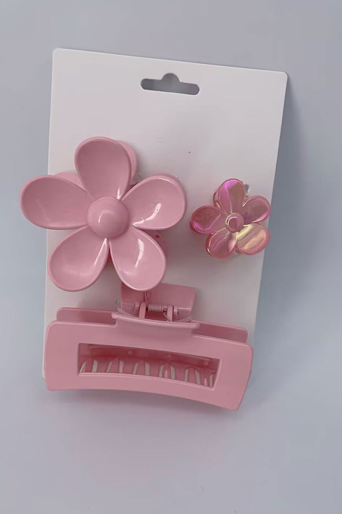 Pembe Çiçek Toka Seti (3 Adet)