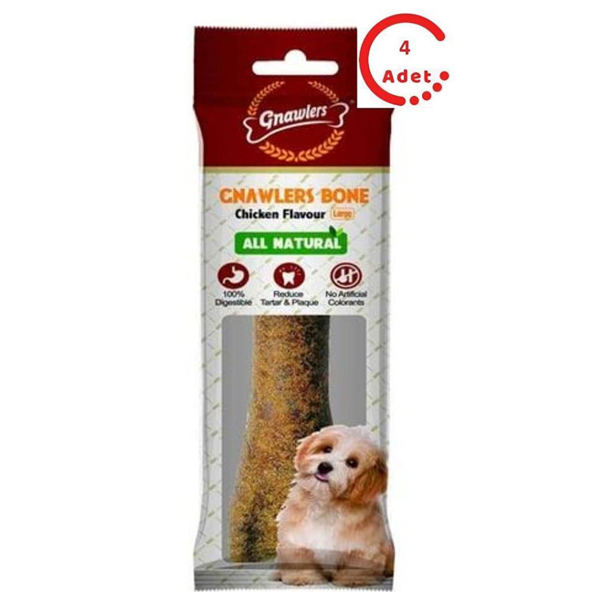 Gnawlers Köpek Ödül Kemiği Tavuklu 95 Gr x 4 Adet