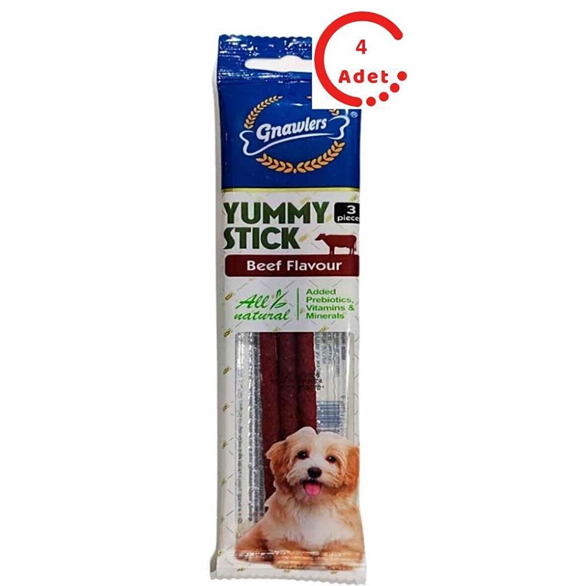 Gnawlers Biftek Aromalı Yumuşak Köpek Ödülü 20 Gr x 4 Adet